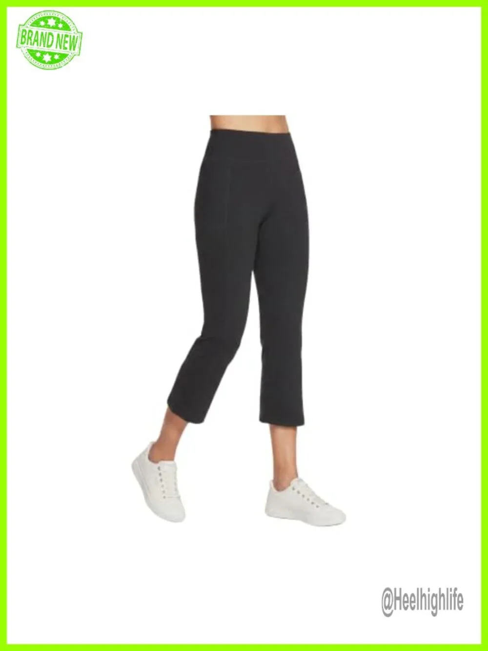 Skechers High Waisted Crop Track Pants, 4-Way Stretch, UPF 40+
